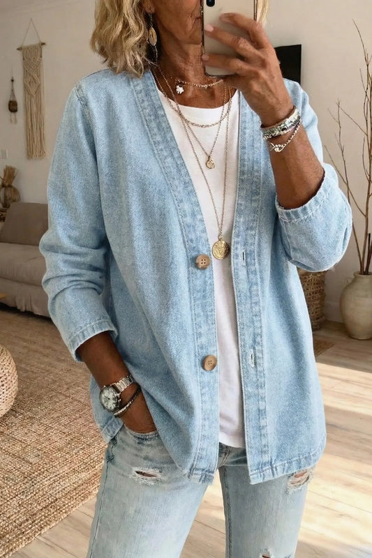 Lightweight Denim Cardigan