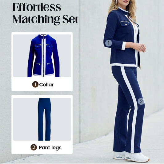 Women's 2-Piece Color Block Tracksuit Set