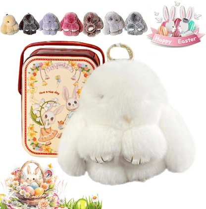 Handmade Plush Bunny Keychain – Soft Velvet Charm, Gift-Ready