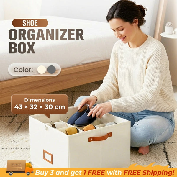 SpaceSaver Shoe Organizer – Multi-Compartment Storage Box
