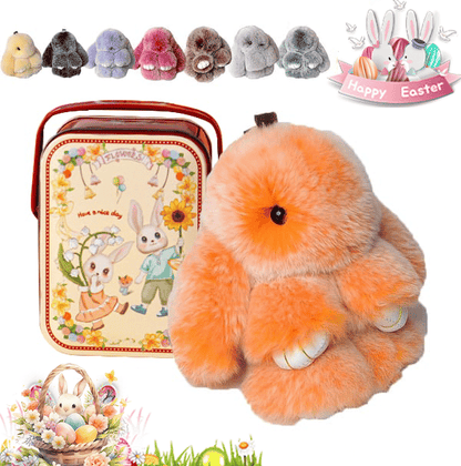 Handmade Plush Bunny Keychain – Soft Velvet Charm, Gift-Ready