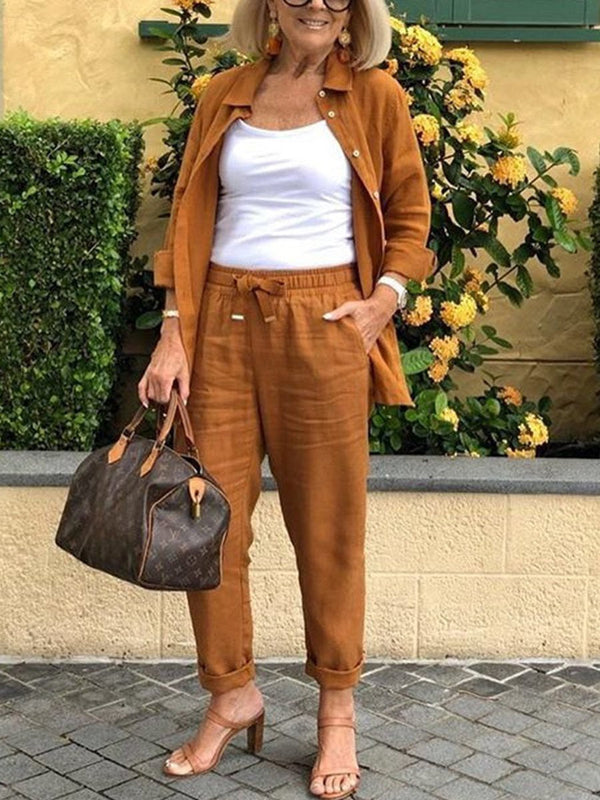 Relaxed Fit Blazer & Cropped Pants Set – 2 Piece Casual Suit