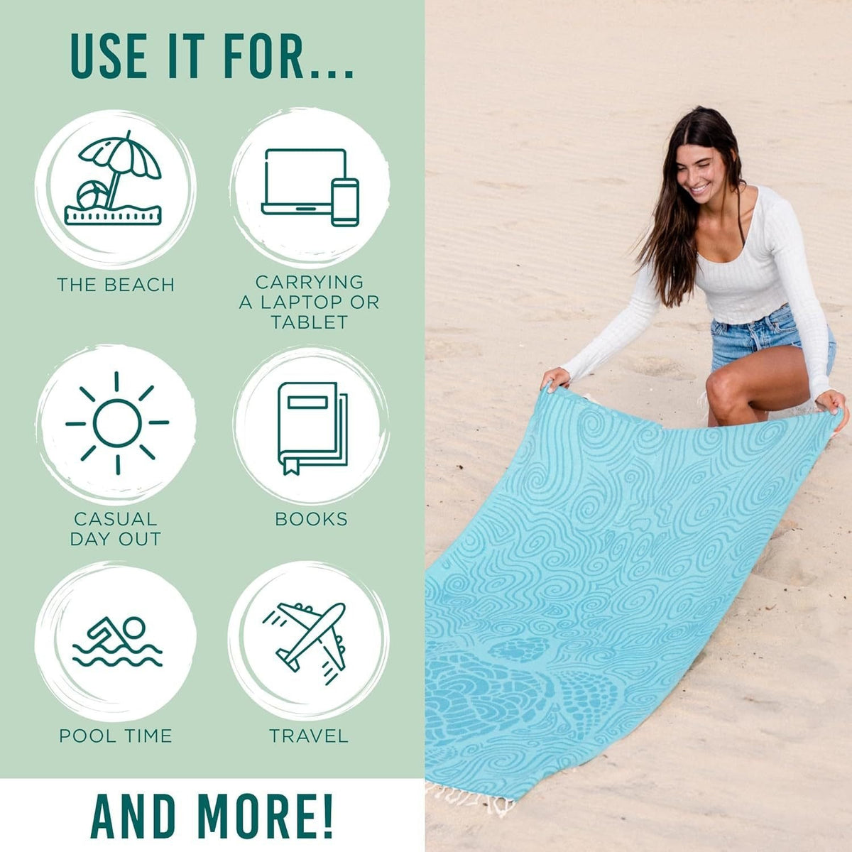 🏖️2-in-1 Convertible Towel & Backpack with Inner Zip Pocket & Sand-Repelling Fabric– Pre-Sale