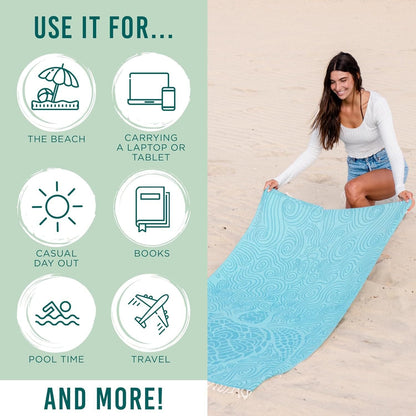🏖️2-in-1 Convertible Towel & Backpack with Inner Zip Pocket & Sand-Repelling Fabric– Pre-Sale