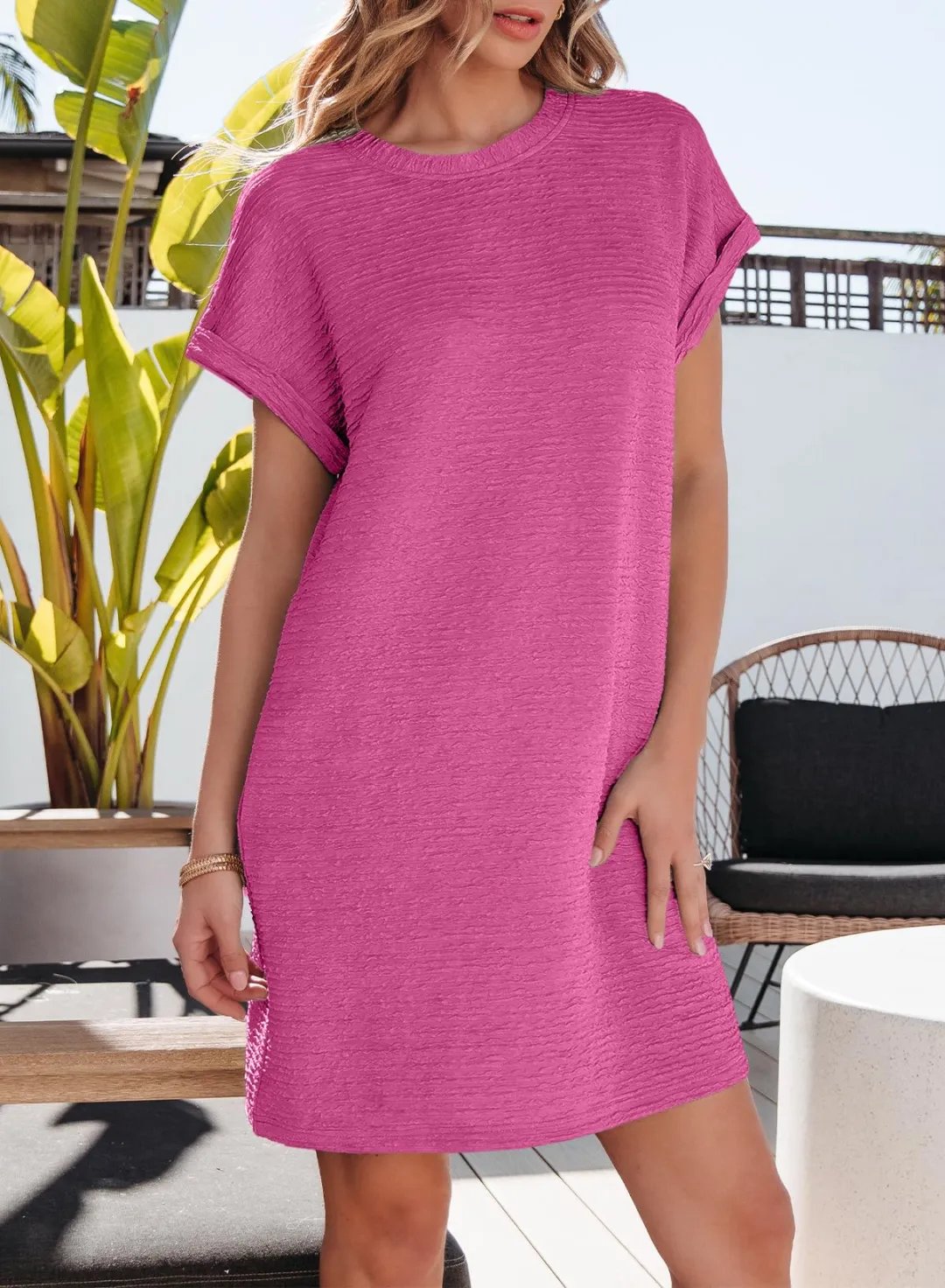 Striped V-Neck Midi Dress with Pockets – 2026 Summer Breathable Fabric