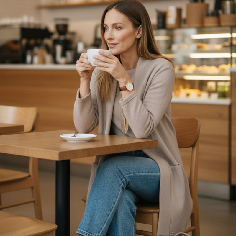 Soft Knit 3-Piece Set – Long Cardigan, Shell Top & Wide-Leg Pants