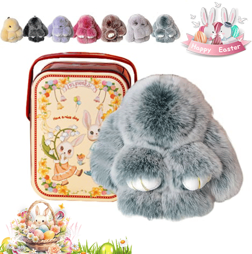 Handmade Plush Bunny Keychain – Soft Velvet Charm, Gift-Ready