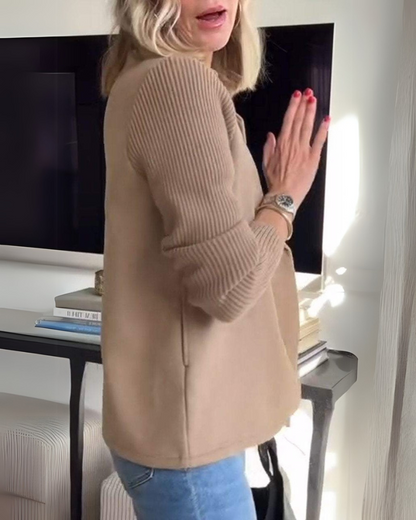 Women's Casual Double-Breasted Knit Blazer