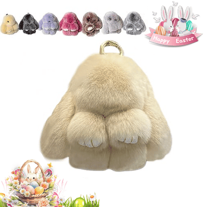 Handmade Plush Bunny Keychain – Soft Velvet Charm, Gift-Ready