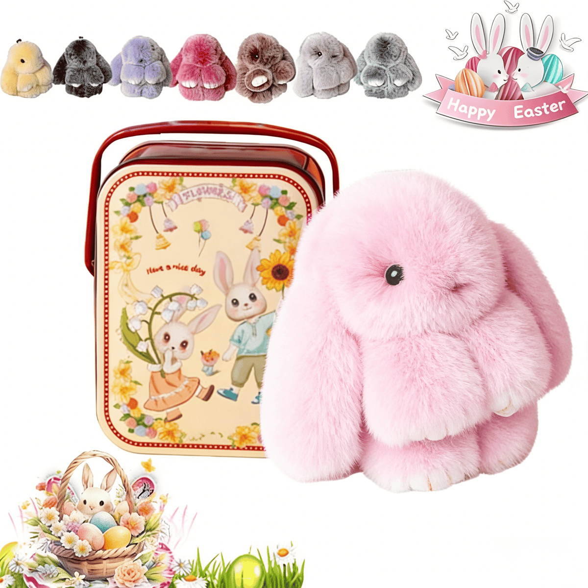 Handmade Plush Bunny Keychain – Soft Velvet Charm, Gift-Ready