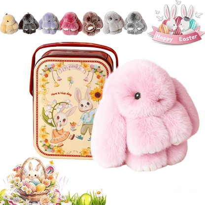 Handmade Plush Bunny Keychain – Soft Velvet Charm, Gift-Ready