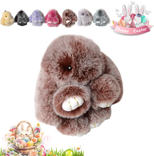 Handmade Plush Bunny Keychain – Soft Velvet Charm, Gift-Ready