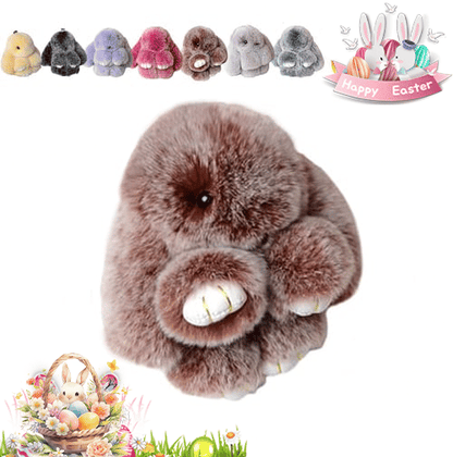 Handmade Plush Bunny Keychain – Soft Velvet Charm, Gift-Ready