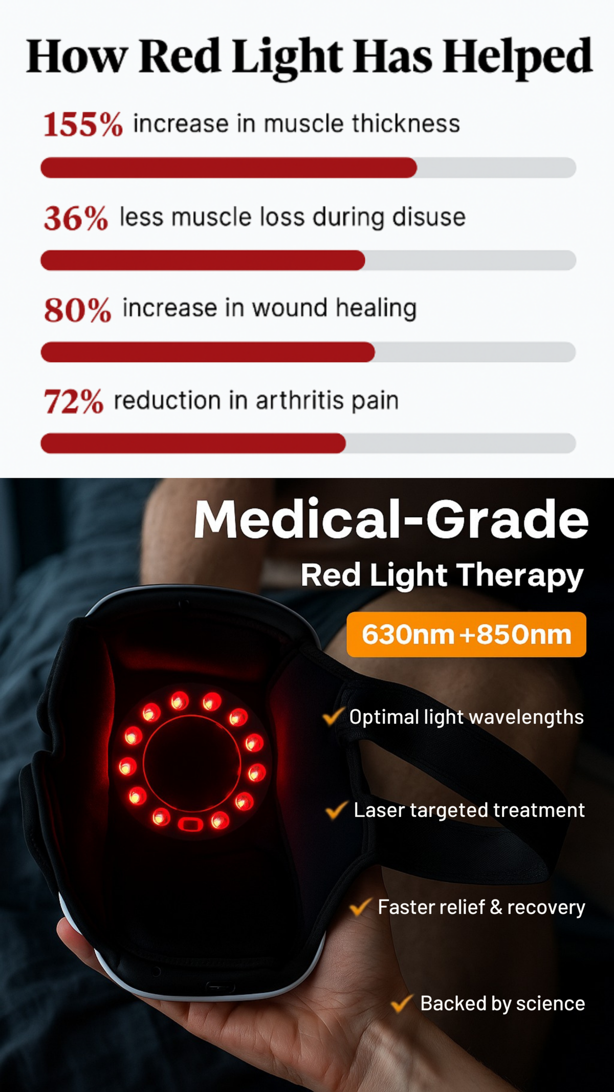 Smart Red Light Therapy Hand Massager