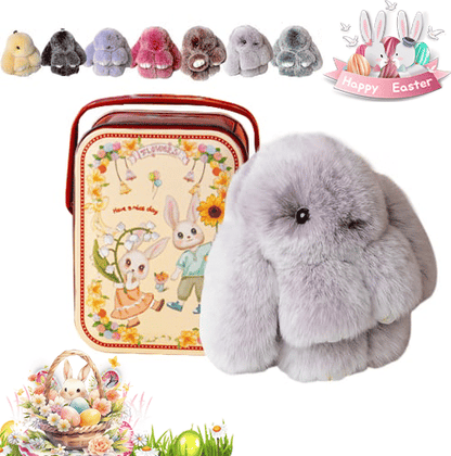 Handmade Plush Bunny Keychain – Soft Velvet Charm, Gift-Ready