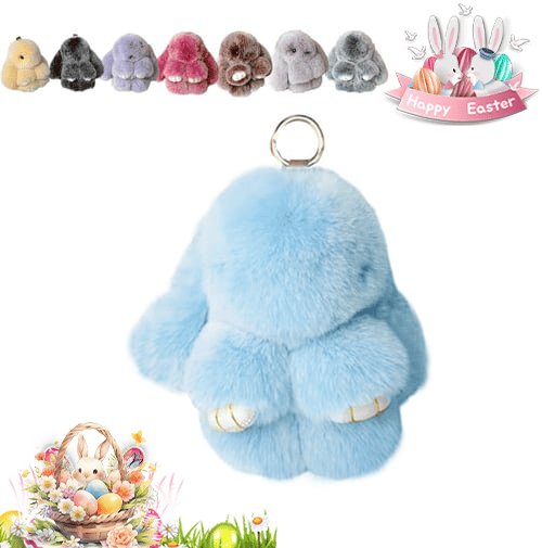 Handmade Plush Bunny Keychain – Soft Velvet Charm, Gift-Ready