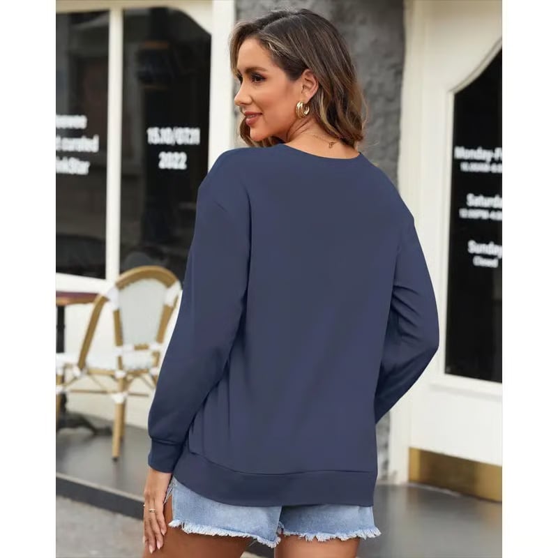 Hoodless Crewneck Sweatshirt – Kangaroo Pocket, Relaxed Fit, Lightweight Fleece