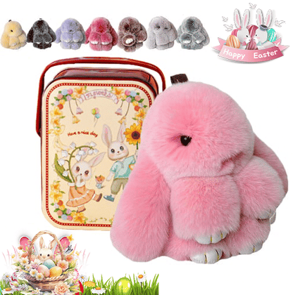 Handmade Plush Bunny Keychain – Soft Velvet Charm, Gift-Ready