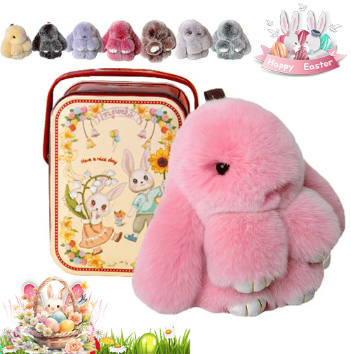 Handmade Plush Bunny Keychain – Soft Velvet Charm, Gift-Ready