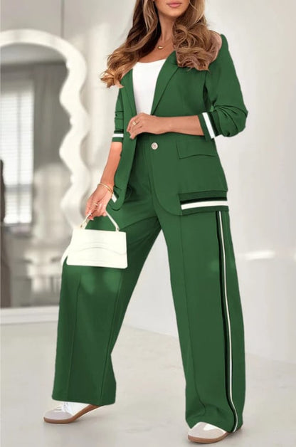 Soft Tailored Blazer & Wide-Leg Pants Set