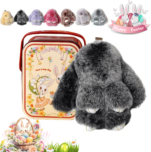 Handmade Plush Bunny Keychain – Soft Velvet Charm, Gift-Ready