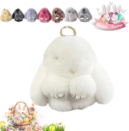 Handmade Plush Bunny Keychain – Soft Velvet Charm, Gift-Ready