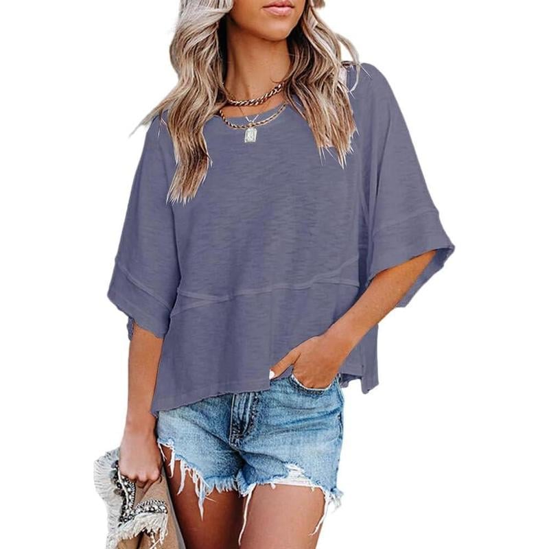 Lightweight Batwing Sleeve Tee – Crewneck, Relaxed Fit, Breathable