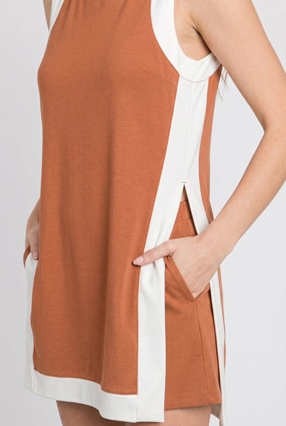 Two-Piece Open-Front Top & Shorts Set