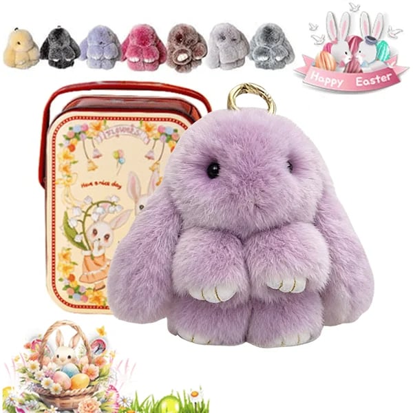 Handmade Plush Bunny Keychain – Soft Velvet Charm, Gift-Ready