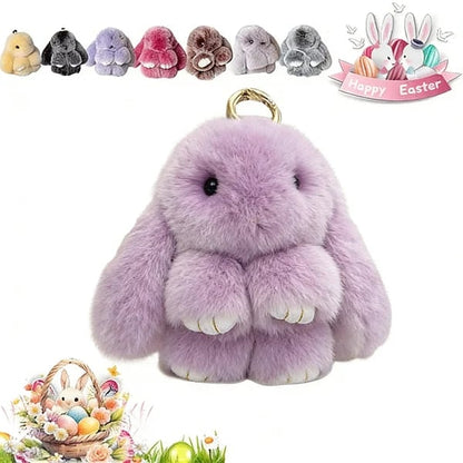Handmade Plush Bunny Keychain – Soft Velvet Charm, Gift-Ready