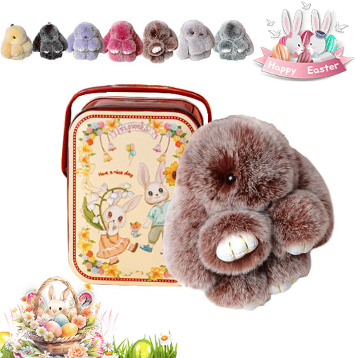 Handmade Plush Bunny Keychain – Soft Velvet Charm, Gift-Ready