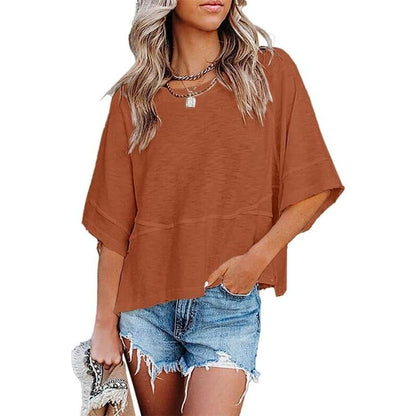 Lightweight Batwing Sleeve Tee – Crewneck, Relaxed Fit, Breathable