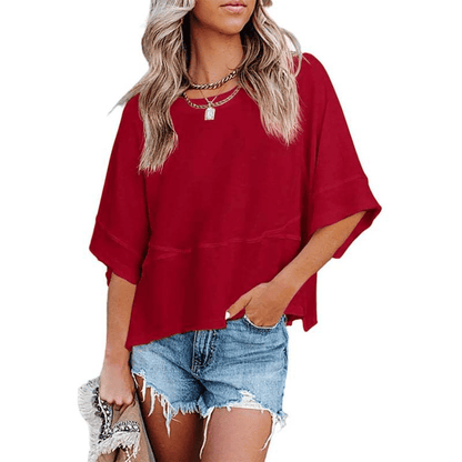 Lightweight Batwing Sleeve Tee – Crewneck, Relaxed Fit, Breathable
