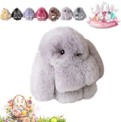 Handmade Plush Bunny Keychain – Soft Velvet Charm, Gift-Ready