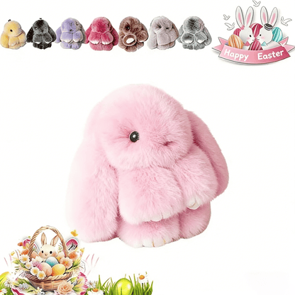 Handmade Plush Bunny Keychain – Soft Velvet Charm, Gift-Ready