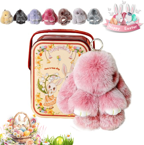 Handmade Plush Bunny Keychain – Soft Velvet Charm, Gift-Ready