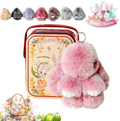 Handmade Plush Bunny Keychain – Soft Velvet Charm, Gift-Ready