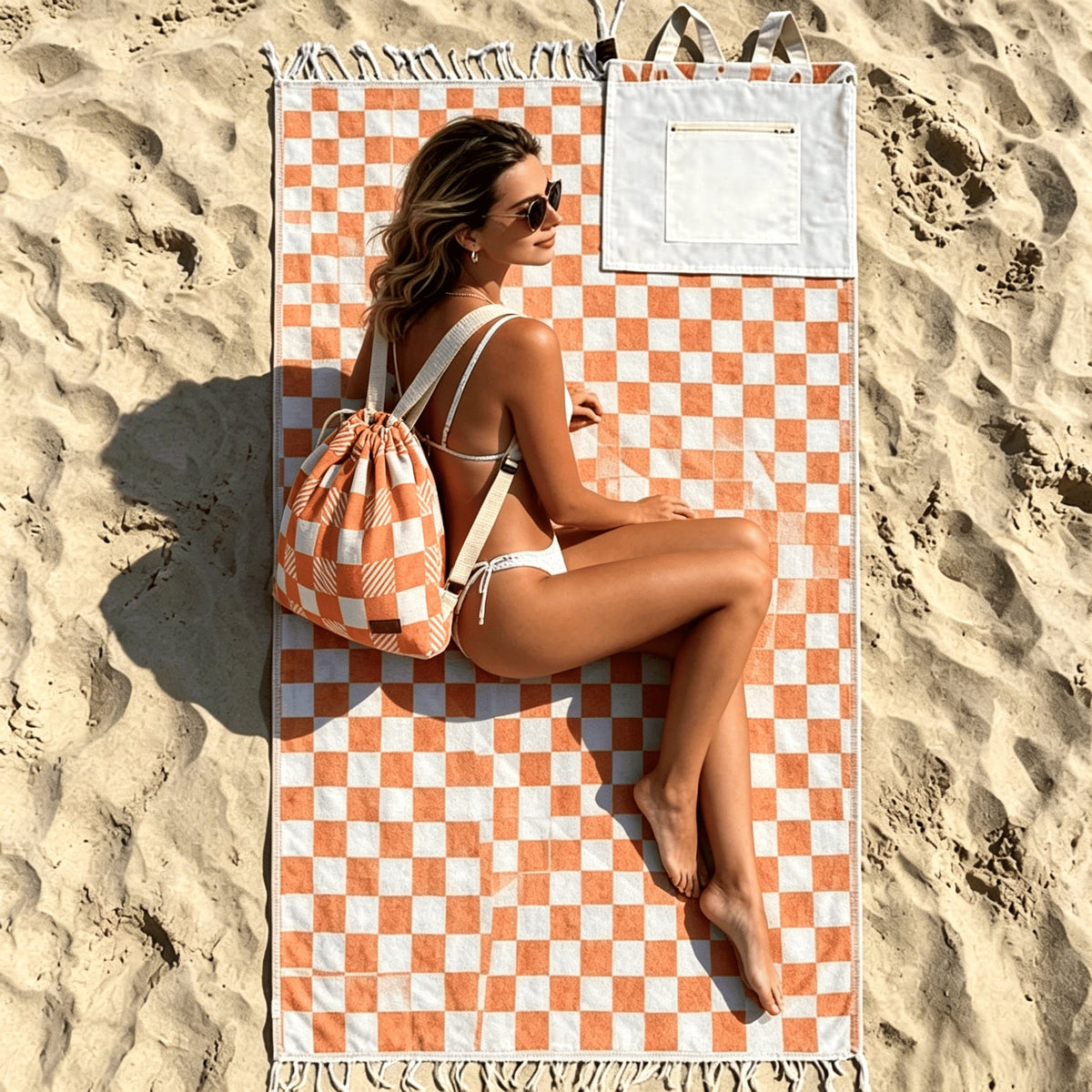 🏖️2-in-1 Convertible Towel & Backpack with Inner Zip Pocket & Sand-Repelling Fabric– Pre-Sale