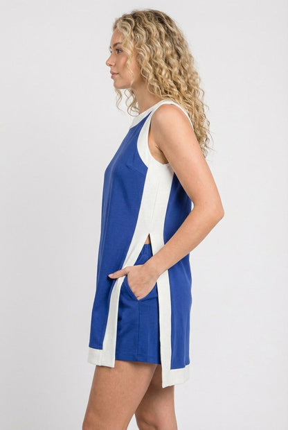 Two-Piece Open-Front Top & Shorts Set
