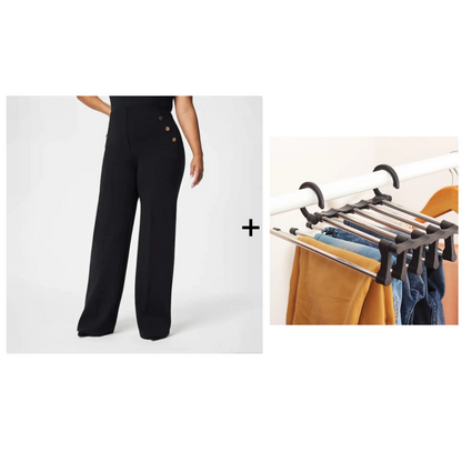 Elegant Wide Leg Pants – High Waist Stretch Trousers for Everyday Style