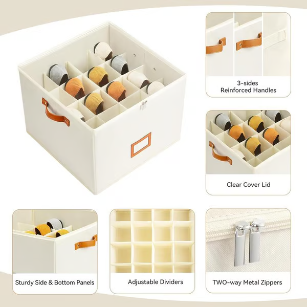 SpaceSaver Shoe Organizer – Multi-Compartment Storage Box