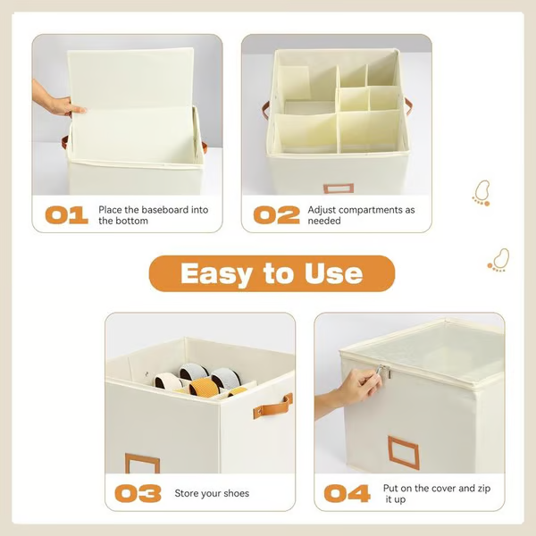 SpaceSaver Shoe Organizer – Multi-Compartment Storage Box