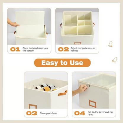 SpaceSaver Shoe Organizer – Multi-Compartment Storage Box