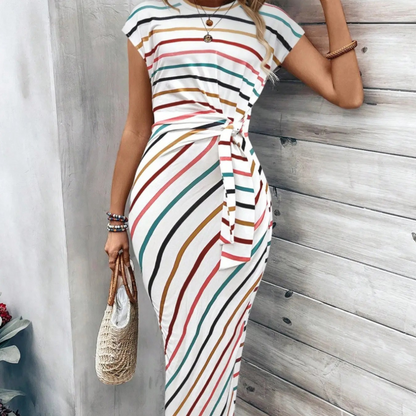 Knot Front Midi Dress – Leopard Print, Tummy-Flattering Fit