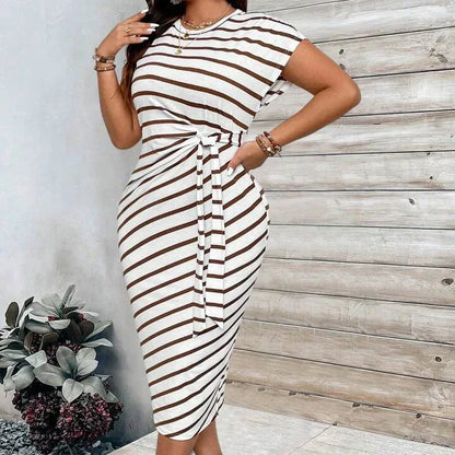 Knot Front Midi Dress – Leopard Print, Tummy-Flattering Fit