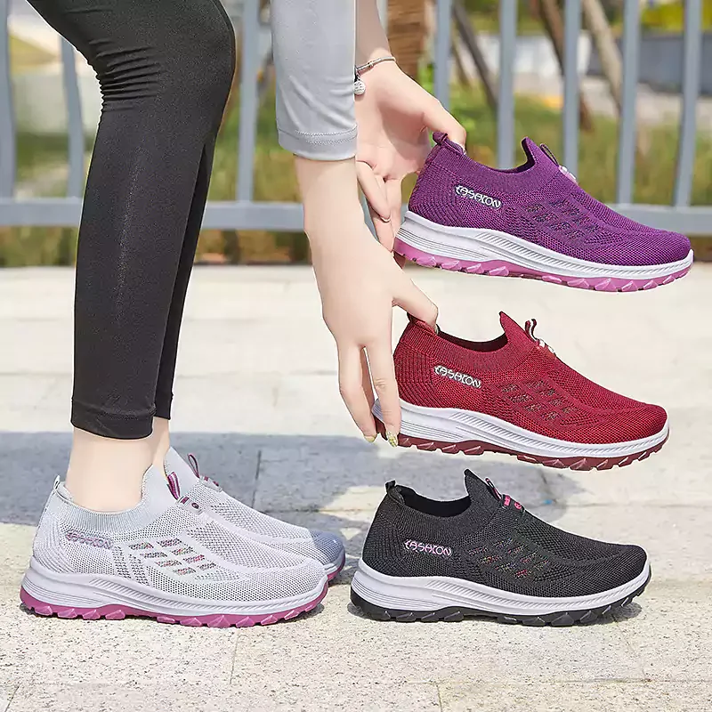 Women's Cloud Comfort Walking Shoes – Lightweight Breathable Slip-On Sneakers