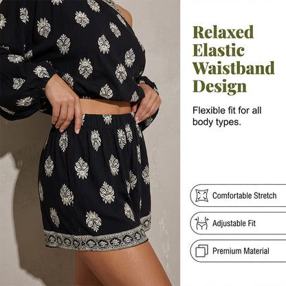Bohemian Printed Two Piece Shorts Set