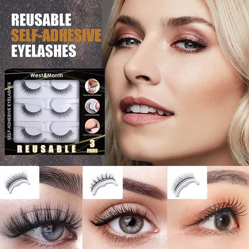 3-Second Self-Adhesive Lashes – No Glue Needed, 3 Pairs