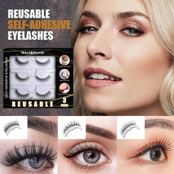 3-Second Self-Adhesive Lashes – No Glue Needed, 3 Pairs