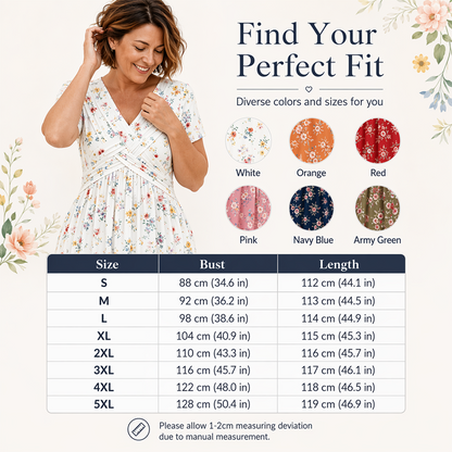Women's Floral V-Neck Twist-Waist Midi Dress
